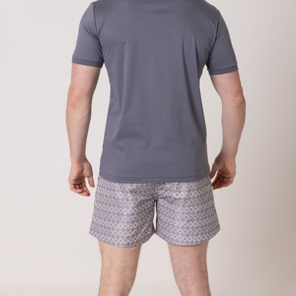 Steel Grey Diamond Swim Shorts
