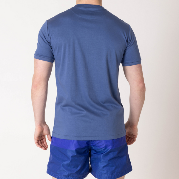 Azure Blue with Navy Pocket T-Shirt