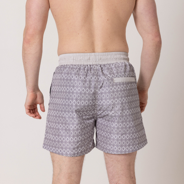 Steel Grey Diamond Swim Shorts