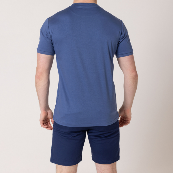 Azure Blue with Navy Pocket T-Shirt