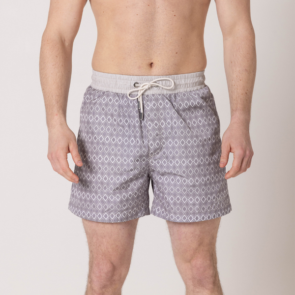 Steel Grey Diamond Swim Shorts