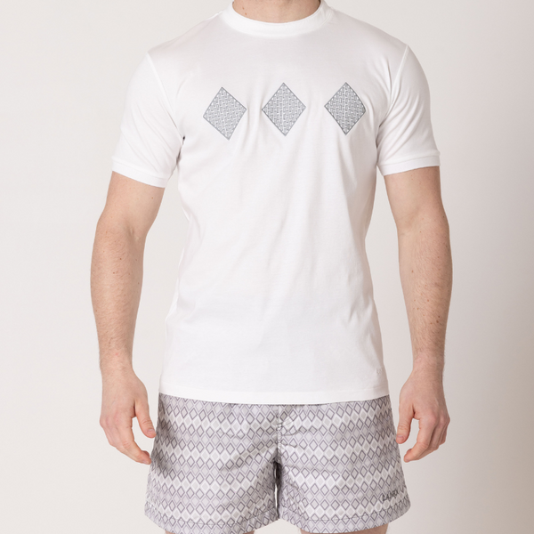 White with Grey Diamond's T-Shirt