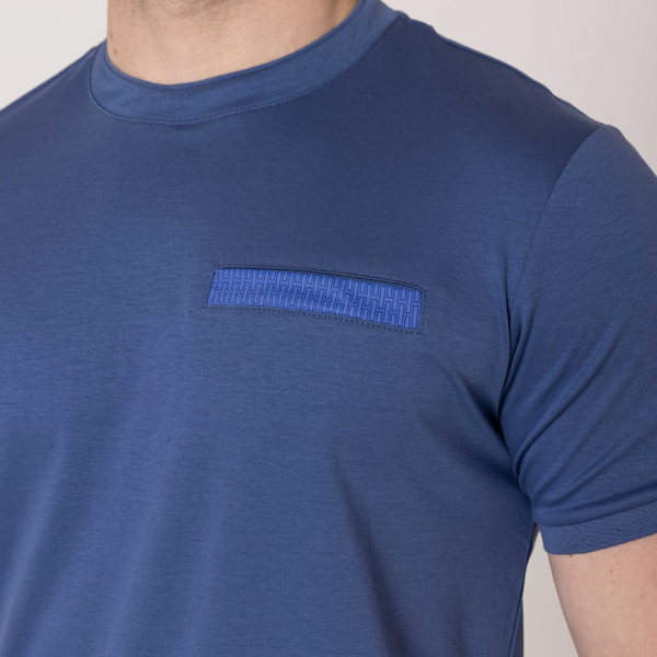 Azure Blue with Navy Pocket T-Shirt