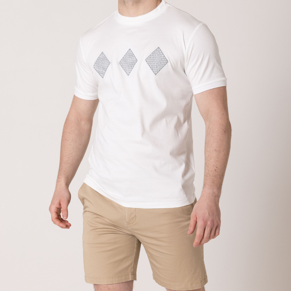 White with Grey Diamond's T-Shirt