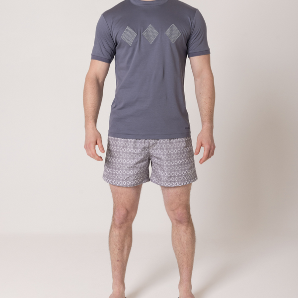 Steel Grey Diamond Swim Shorts