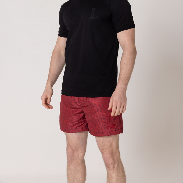 Red 'L' Swim Shorts