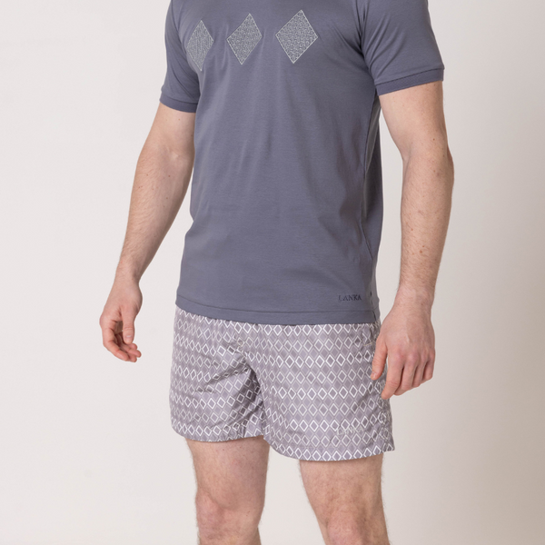 Steel Grey Diamond Swim Shorts