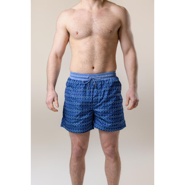 Navy Diamond Swim Shorts