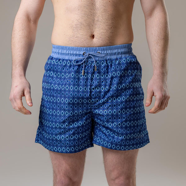 Navy Diamond Swim Shorts