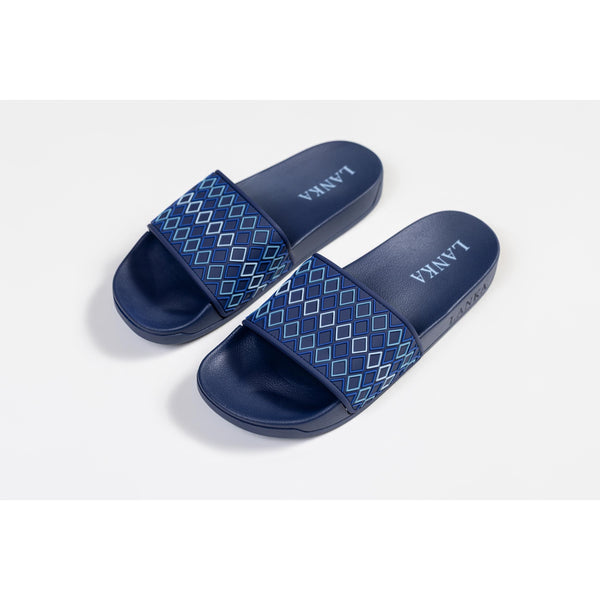 Navy Diamond Slides