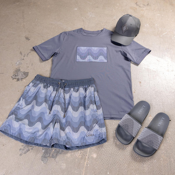 Steel Grey Small Waves Set