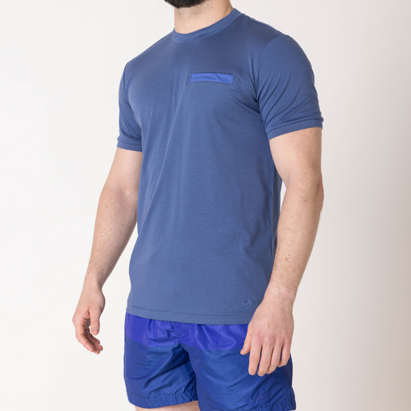 Azure Blue with Navy Pocket T-Shirt