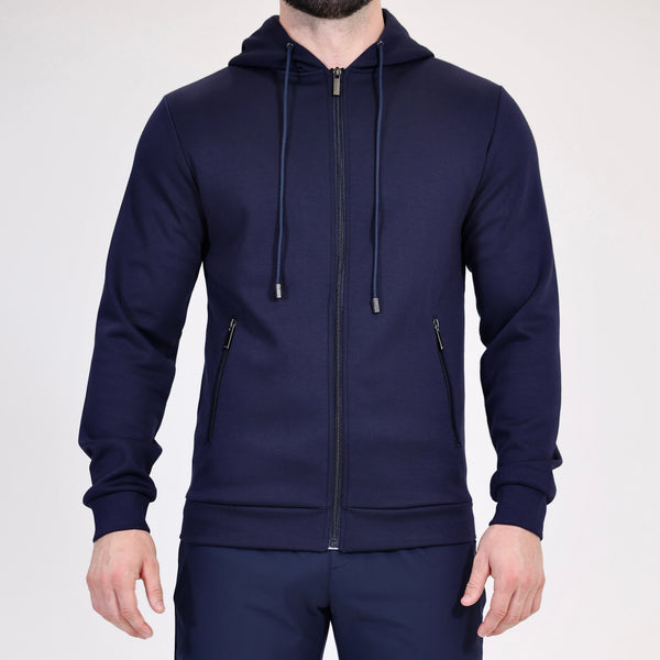 Navy Luxe Zip Hoodie