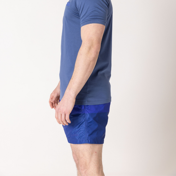 Azure|Navy Blue Split Swim Shorts