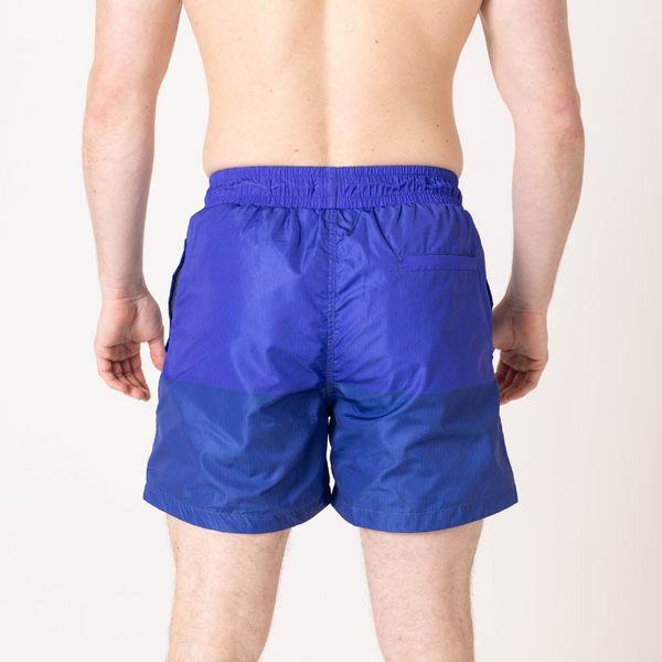 Azure|Navy Blue Split Swim Shorts