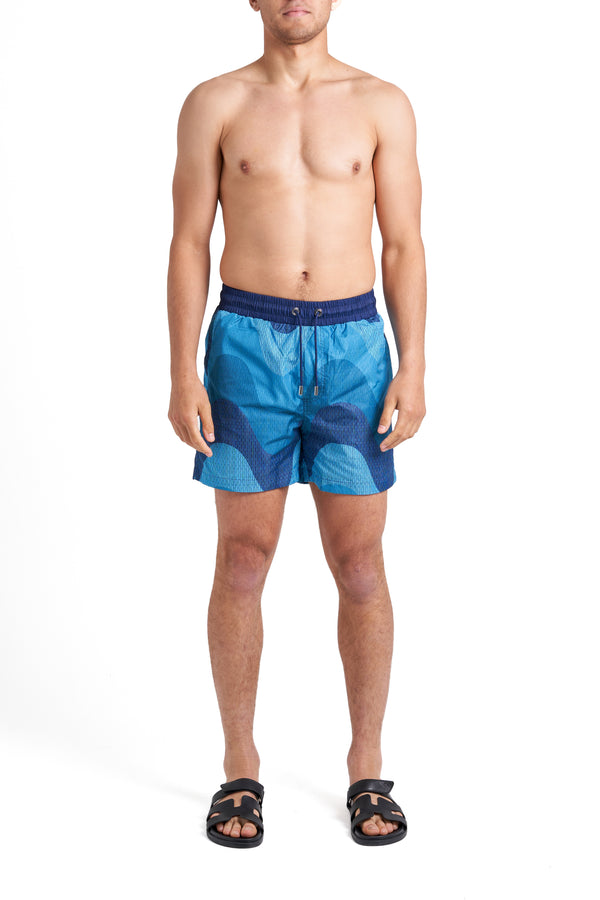 Navy Big Waves Swim Shorts