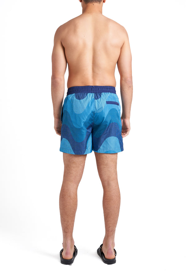 Navy Big Waves Swim Shorts
