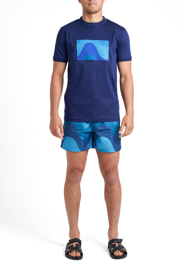 Navy Big Waves Swim Shorts