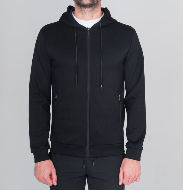 Black Luxe Zip Hoodie