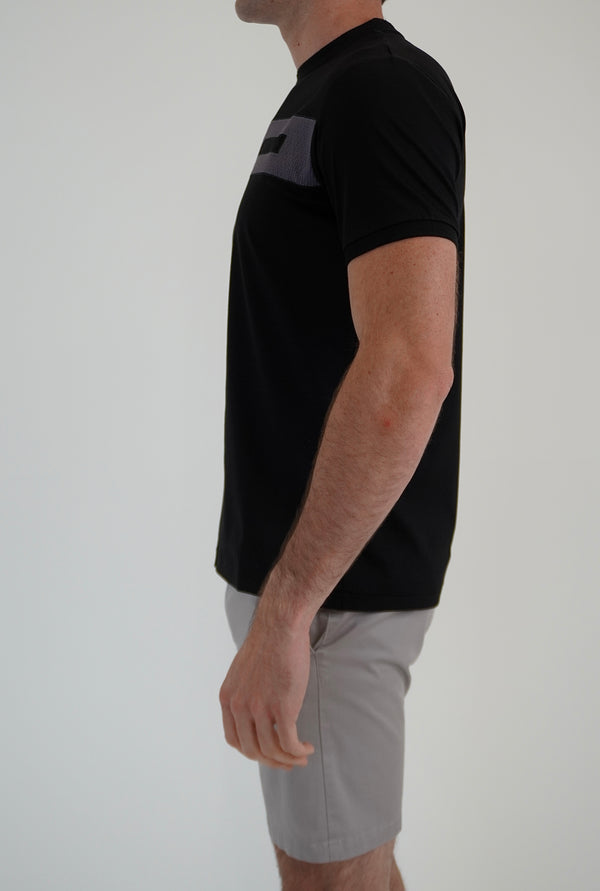 Black with Grey Block T-Shirt