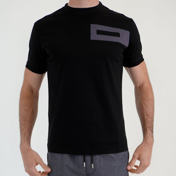 Black with Grey Block T-Shirt