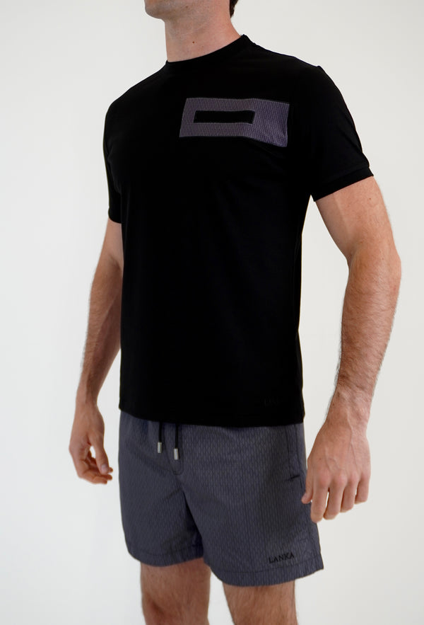 Black with Grey Block T-Shirt