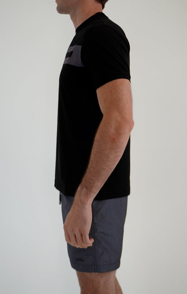 Black with Grey Block T-Shirt