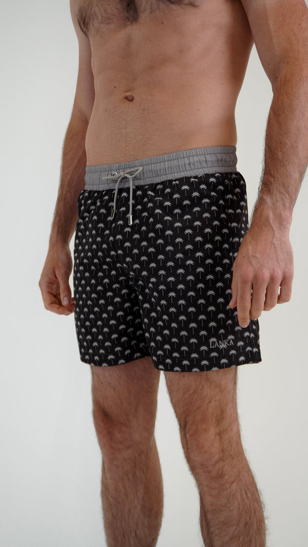 Black Palm Trees Swim Shorts