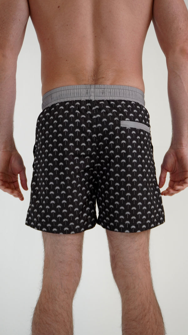 Black Palm Trees Swim Shorts