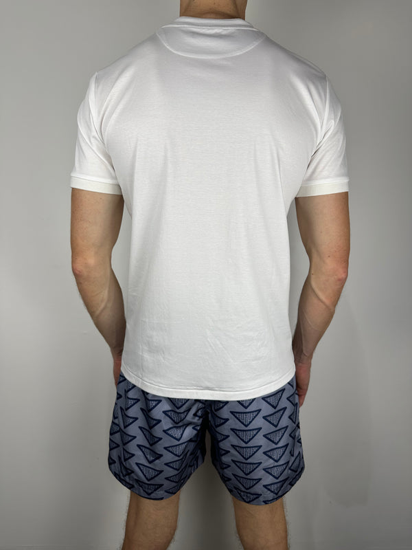 Block White Mercerised T-Shirt