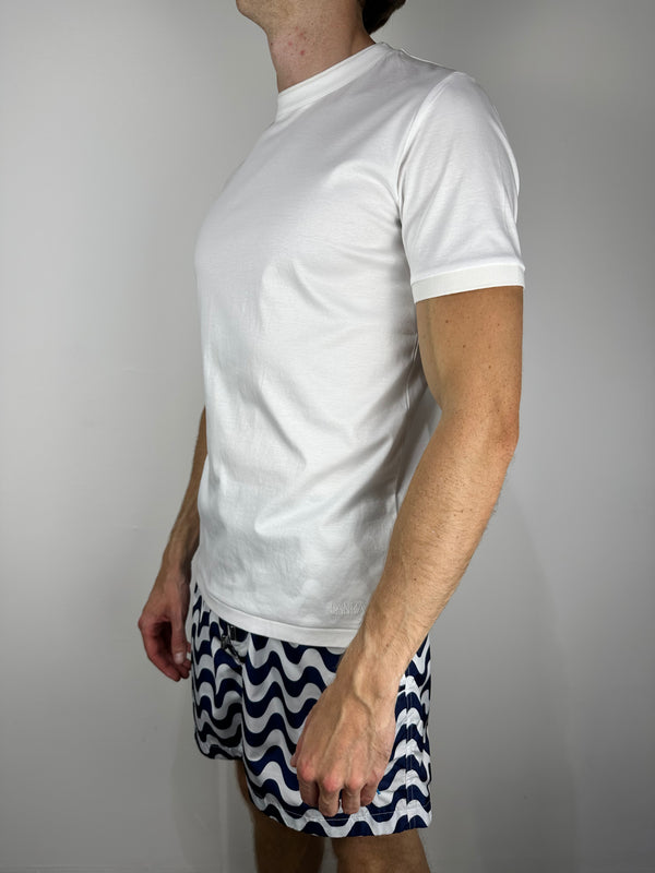 Block White Mercerised T-Shirt
