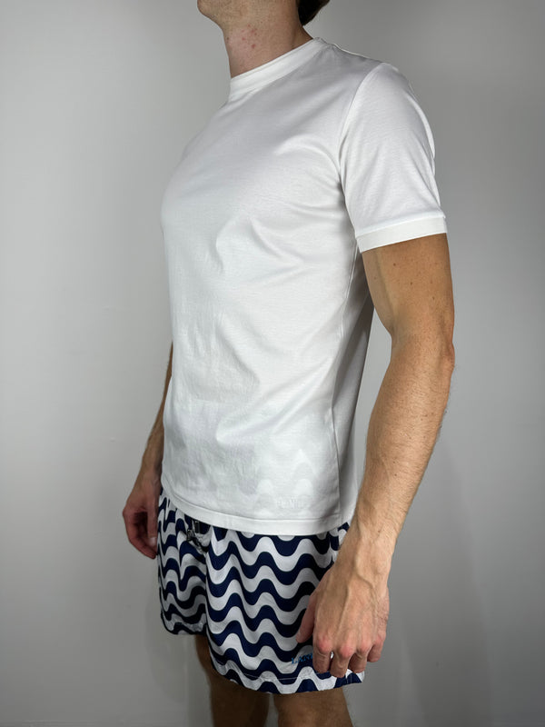 Block White Mercerised T-Shirt