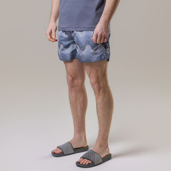 Grey Small Waves Swim Shorts