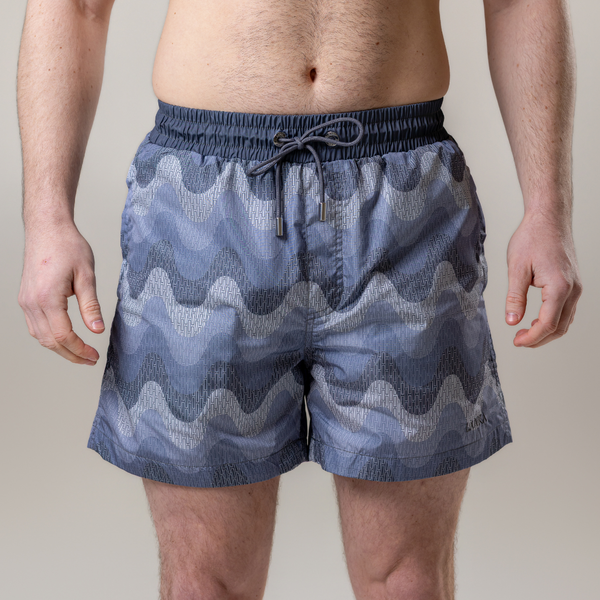 Grey Small Waves Swim Shorts