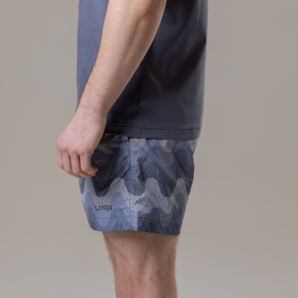 Grey Small Waves Swim Shorts