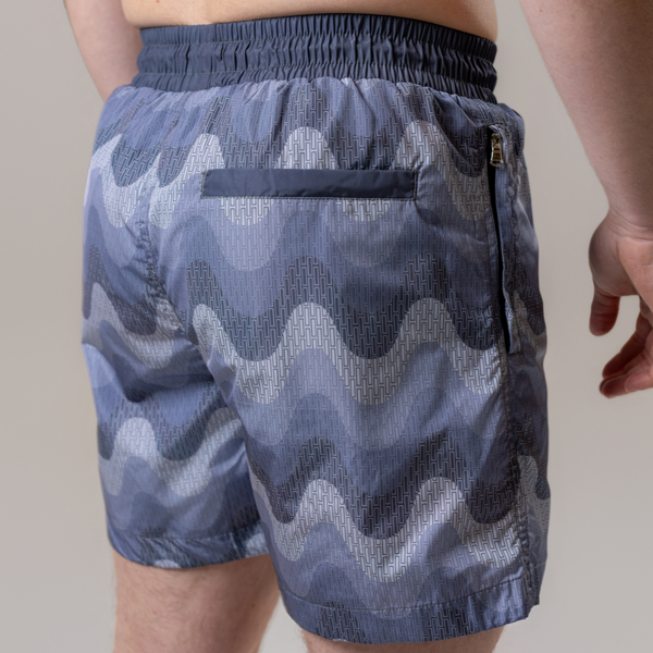Grey Small Waves Swim Shorts