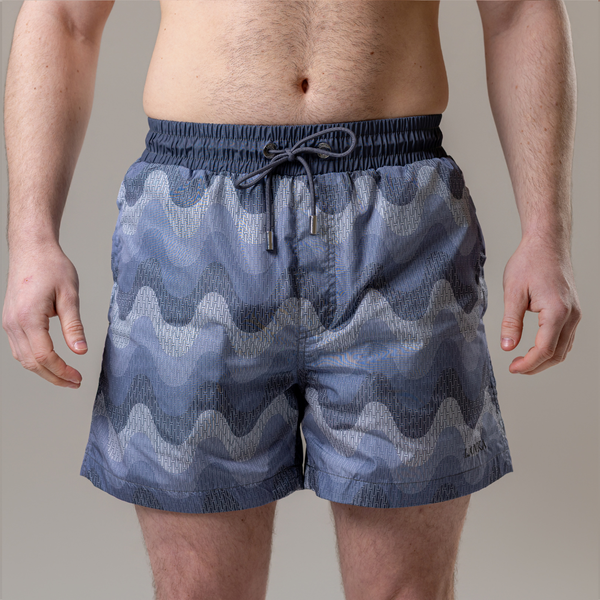 Grey Small Waves Swim Shorts