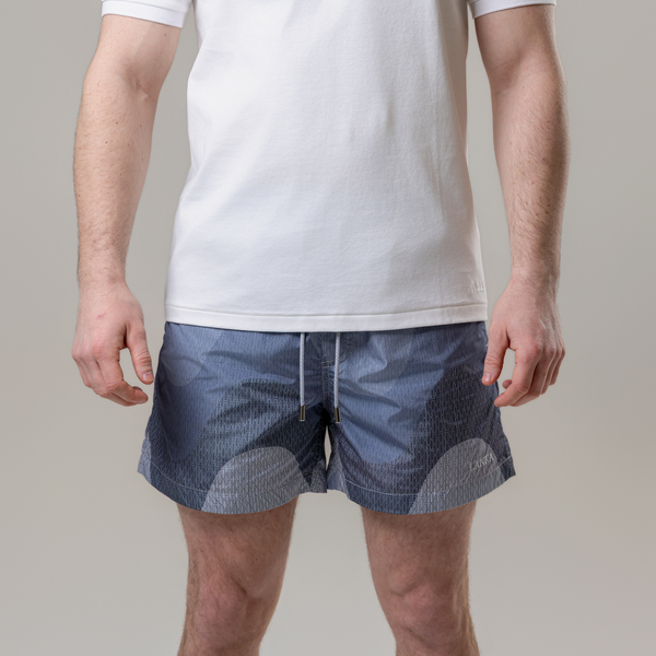 Steel Grey Waves Swim Shorts