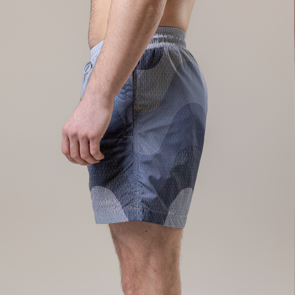 Steel Grey Waves Swim Shorts