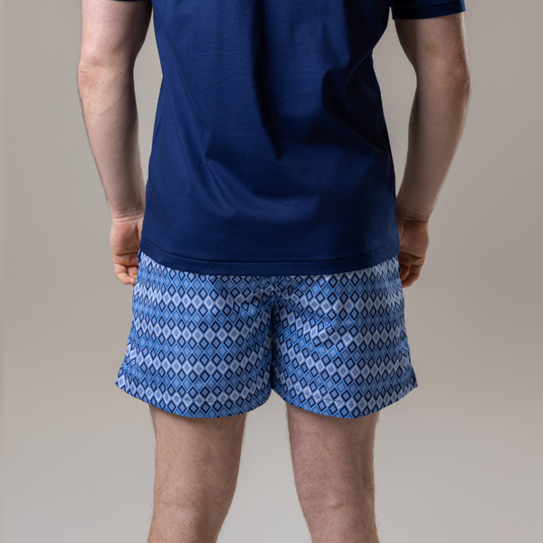 Steel Blue Diamonds Swim Shorts