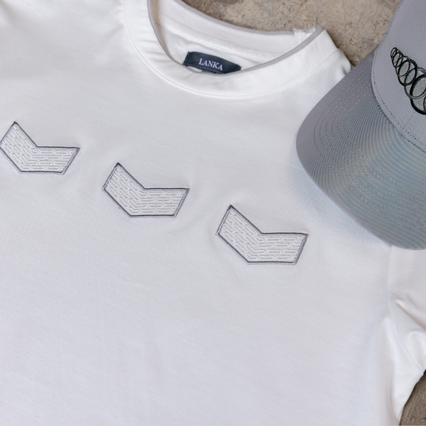White | Light Grey Chevron Set
