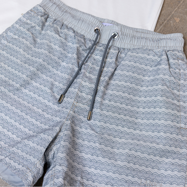 White | Light Grey Chevron Set