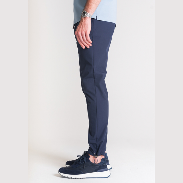 Navy Luxe Cuffed Tech Pants