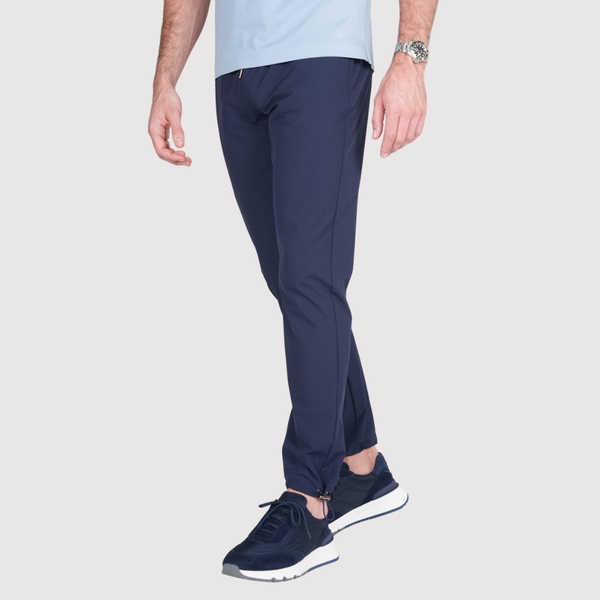 Navy Luxe Cuffed Tech Pants
