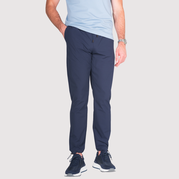 Navy Luxe Cuffed Tech Pants