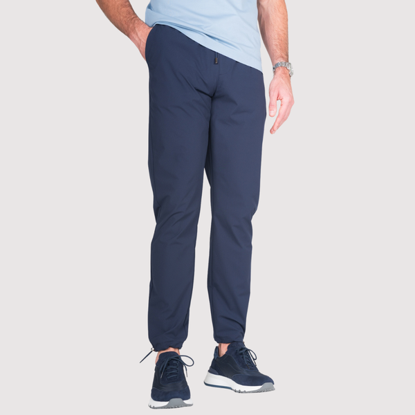 Navy Luxe Cuffed Tech Pants