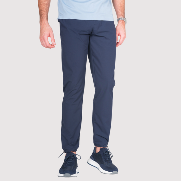 Navy Luxe Cuffed Tech Pants
