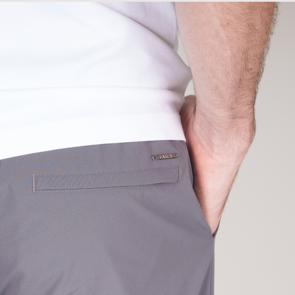 Grey Luxe Cuffed Tech Pants