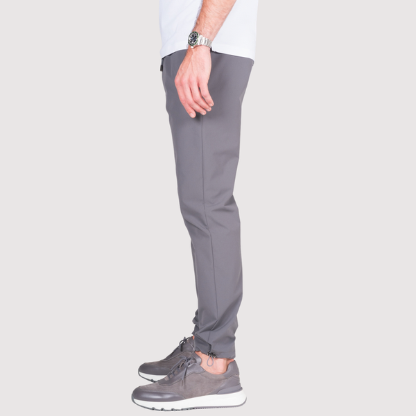 Grey Luxe Cuffed Tech Pants