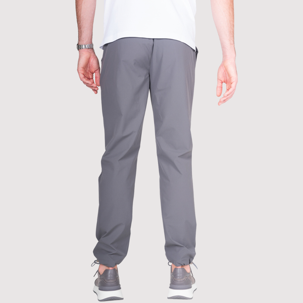 Grey Luxe Cuffed Tech Pants